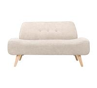 Comoda sedia imbottita con accenti, rivestimento in tessuto composito di alta qualità, struttura e gambe robuste in legno massello, spugna ad alta densità for una seduta di supporto(White,135*71*72cm)