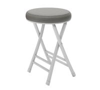 Comoda sedia pieghevole con cuscini antiscivolo, sgabello portatile e compatto, per cucina, bar, uso interno ed esterno, non richiede montaggio (grigio)