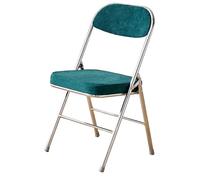 Comoda sedia pieghevole imbottita blu con seduta spessa e schienale in velluto a coste, perfetta per matrimoni, feste ed eventi in ufficio