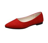 comode da indossare da donna con punta quadrata scarpe casual ideali per l'uso quotidiano vacanza o design monocolore facile da abbinare a pantaloncini jeans gonne o pantaloni larghi, rosso, 39 EU