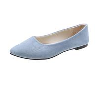comode da indossare da donna con punta quadrata scarpe casual ideali per l'uso quotidiano vacanza o design monocolore facile da abbinare a pantaloncini jeans gonne o pantaloni larghi, Azzurro, 39 EU