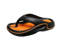 Comode flop con suole spesse, supporto per l'arco del piede, suola esterna assorbente e antiscivolo, scarpe per diabetici morbide da uomo, Colore: arancione., 43 EU