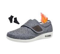 Comode Pantofole da Casa Artrite E Edema, Scarpe da Passeggio Traspiranti Regolabili Diabetici per Uomo per Piedi Gonfi, Scarpe Ginnastica Leggere Antiscivolo Chiusura Regolabile(Gray,50 EU)