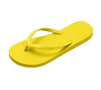 Comode pantofole da donna con design infradito per spiaggia, tempo libero, facili da infilare, sandali piatti, ideali per le vacanze, giallo., 36 EU