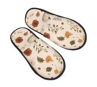 Comode Pantofole da Inverno Autumn Leaves Pattern Colorful Scarpe da Casa Morbida Slippers per Inverno Uomo Interne L