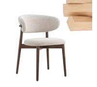 Comode sedie imbottite da pranzo con gambe in legno aperte e curve, design ampio, sedie laterali bianche moderne per soggiorno e sala da pranzo