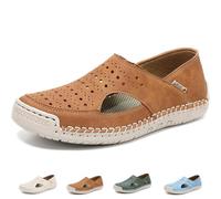Comode Sneakers Ortopediche da Donna Sandali con Punta Chiusa E vestibilità Ampia Scava Fuori Le Scarpe da Passeggio da Spiaggia All'aperto(Brown,36 EU)