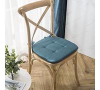Comodi cuscini per sedie da pranzo in cotone e lino su entrambi i lati, cuscinetti antiscivolo per sedie in legno e Windsor, con lacci, eleganti cuscini blu per la decorazione della casa