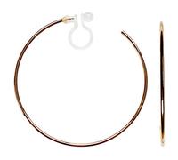 Comodi orecchini a cerchio invisibili a clip in oro da donna, in argento non forato, orecchini a clip in oro rosa MiyabiGrace, Resina, Nessuna pietra preziosa