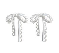 Comodi Orecchini A Nastro Archi Borchie Con Cave Bowknot Lega Abbigliamento Orecchino Per Le Donne Di Moda Dichiarazione Alla Moda, Taglia unica, come descritto