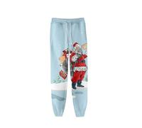 Comodi pantaloni casual da uomo con motivo floreale colorato per una vacanza perfetta ideale per le giornate rilassanti, Azzurro, XXL