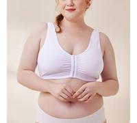 Comodi Reggiseni for Mastectomia in Cotone Post-operatorio da Donna con Spalline Larghe Gilet Reggiseno Sportivo con Chiusura Frontale con Tasca (Color : White, Size : L/Large)