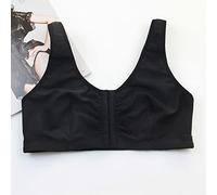 Comodi Reggiseni for Mastectomia in Cotone Post-operatorio da Donna con Spalline Larghe Gilet Reggiseno Sportivo con Chiusura Frontale con Tasca (Color : Black, Size : S/Small)