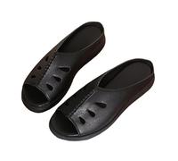 Comodi sandali da donna con plateau estivi, da donna, per il tempo libero, leggeri, con suola in pelle, traspiranti, con suola morbida, sandali belli, Nero , 36 EU