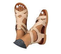 Comodi sandali da donna per il tempo libero Design a punta aperta Perfetto per la primavera estate, facile da abbinare ai jeans, tacco medio per un comfort tutto il giorno., beige., 41 EU