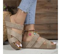 Comodi Sandali per diapositiva Piattaforma per Donne 2025 Slittamento Largo Estate Elegante su Sandali Soli Sola Intrecciato a Colori Solidi per Le Pannelli Piatti Arco, Scarpe da cammino Casual da