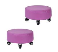 Comodi sgabelli con ruote, set di 2 sedie basse imbottite per casa e camera da letto, graziose sedie rotonde piccole con cuscino spesso per una facile mobilità
