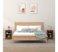 Comodini 2 pz ambra 40x35x55 cm in Legno Massello di Pino, Solid Wood Nightstands with 2 Drawers, Modern Bedside Tables for Bedroom Furniture, Storage Cabinet with Sleek and Durable Construction