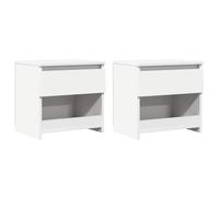 Comodini 2 pz Bianco 40x30x39 cm Legno Multistrato con Cassetto | 1 cassetto e 1 scompartmento, uso come tavolino da divano, assemblaggio richiesto, facile pulizia, robusto e versatile