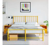 Comodini 2 pz Giallo Senape 34,5x39x44 cm in Acciaio Laminato a Freddo, Mobile Notte con Cassetto e Ripiano, Ideale per Camera da Letto Soggiorno, Design Elegante e Funzionale
