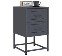 Comodini 2 pz Industrial Design Steel Nightstands with Storage, Anthracite Bedside Tables 36x39x60.5 cm for Living Room and Bedroom, Modern Multifunctional End Tables with Display Surface