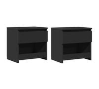 Comodini 2 pz Neri 40x30x39 cm in Legno Multistrato | 1 cassetto,1 scomparto,uso universale,tavolini da divano,facile pulizia panno umido,assemblaggio richiesto
