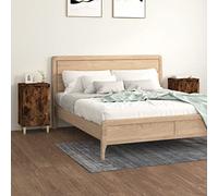 Comodini 2 pz Rovere Fumo 40x35x70 cm in Legno Multistrato, Modern Nightstands with Storage Shelves, Bedroom Furniture Set of 2 Smoked Oak Finish Side Tables for Living Room and Bedside