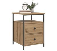 Comodini 2pz Rovere Artigianale 44x45x60cm in Legno Multistrato, Elegant Modern Nightstands with Storage Drawer, Bedroom Furniture for Home Decor, Wooden Side Tables with Smooth Surface Finish