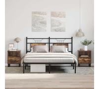Comodini 2pz Rovere Fumo 40x35x50 cm in Legno Multistrato, Modern Nightstands with Storage Drawers, Bedroom Furniture Set of 2, Smoke Oak Finish Multilayer Wood Side Tables for Room and Bedroom