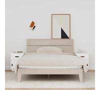Comodini Bianchi 2 Pezzi 40x34x55 cm in Legno Massello di Pino con Cassetto e Anta, Mobiletti da Notte per Camera da Letto Soggiorno, Design Elegante con Piano Robusto e Ampio Spazio di Conservazione