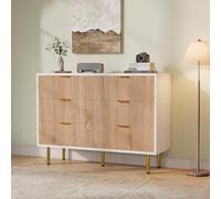 Comodini camera da letto, comodo 6 cassetti, comodino 34 x 100 x 73 cm, comodini, salotto con cassetti, mobile in legno, cassettiera per soggiorno, corridoio, camera da letto (M 6 cassetti)