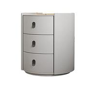 Comodini Comodino a 3 cassetti, comodino rotondo moderno, cassettiera in legno, tavolino laterale for divano for corridoio camera da letto, soggiorno, 16,5" DX 16,5" LX 19,6" A, Bianco Camera da letto