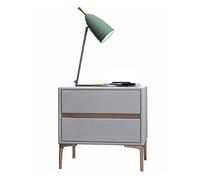 Comodini Comodino moderno, comodino con design dall'aspetto in ecopelle, struttura in legno e gambe del tavolo in metallo, mobili for soggiorno camera da letto, grigio chiaro Camera da letto(L40xD40xH