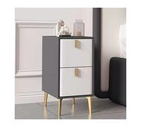 Comodini Comodino moderno, tavolino da letto stretto con cassetto portaoggetti, tavolino stretto in legno e metallo for dormitorio di appartamenti di casa, grigio + bianco Camera da letto(L30xD36xH52c