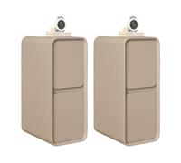 Comodini Comodino Stretto, Comodino con 2 cassetti, Tavolino Contenitore in Legno Risparmia Spazio, Comodino con Finitura in Pelle per Soggiorno Camera da Letto (Colore : Khaki 2ps, Dimensioni : 30c