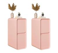 Comodini Comodino Stretto, Comodino con 2 cassetti, Tavolino Contenitore in Legno Risparmia Spazio, Comodino con Finitura in Pelle per Soggiorno Camera da Letto (Colore : Pink 2ps, Dimensioni : 30cm