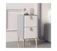 Comodini Comodino stretto con elegante aspetto in pelle artificiale, comodino sottile con binari lisci, comodino piccolo, tavolino laterale sottile for piccoli spazi, camera da letto, lato divano, gri