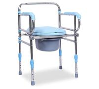 Comodini da comodino Sedia da toilette medica regolabile in altezza Sgabello Comodino Sedile da comodino Panca da doccia pieghevole Telaio in acciaio di sicurezza extra largo Toilette portatili