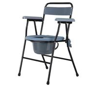 Comodini da comodino Sedia leggera, comodino, WC portatile, pieghevole, con maniglie e telaio in acciaio di sicurezza for secchio, for disabili, anziani Sedia da doccia