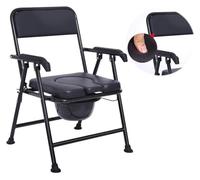 Comodini da comodino Sedia multifunzione for sgabello da bagno incinta con paraspruzzi, sedia da doccia pieghevole for WC in acciaio al carbonio Sedia da doccia