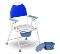 Comodini da comodino Sedile WC bariatrico 3 in 1 Comodino da comodino Sedia da WC pieghevole da bagno con maniglie/Schienale Supporto for gambe antiscivolo Toilette portatili