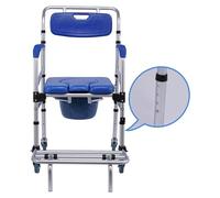 Comodini da comodino Sgabello da bagno e sedia da doccia for gravidanza sul comodino 3 in 1 for un facile trasferimento con poggiapiedi Ruote Ausilio for la deambulazione for anziani Toilette portatil