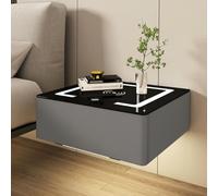 Comodini Intelligenti Con Luci for Le Camere Da Letto, Comodini Con Stazioni Di Ricarica Wireless, Armadietti Leggeri E Lussuosi, Tavolino Intelligente Che，Adatto for La Camera Da Letto(Dark Grey Smar