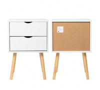 Comodini Introduzioni:Vuoi avere un comodino bello e pratico? Se è così, non devi perderti il mobiletto bianco semplice e moderno da 40*30*60 cm, gambe color legno, vernice spray MDF, gambe alte, due