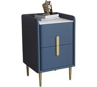 Comodini Moderni della metà del Secolo|Comodino Pratico Minimalista in Pelle in Microfibra|Tavolo da Tavolo per Divano da Banco in Pietra Sinterizzata PE, Navy Blue, 40x35x55cm(15.7x13.7x21.6in)
