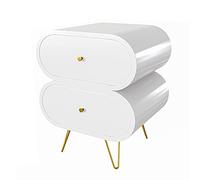 Comodini per camera da letto, comodini unici 2 cassetti comodino in legno con gambe in acciaio inox stile moderno per camera da letto mobili portaoggetti 50,8 cm di altezza accanto al tavolo per