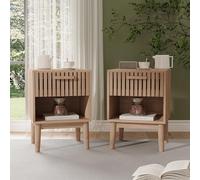 Comodini per camera da letto, confezione da 2, comodi cassetti, comodini, set di 2 35 x 40 x 55 cm, comodini, salotto con cassetti, mobile in legno, cassettiera per soggiorno (B colore legno)