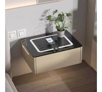 Comodini sospesi,Comodini Da Letto Stile Montaggio a parete,Comodino Con 1 Cassetto,Modern comodino Design,Con Stazione Di Ricarica,Comodino Con Luce LED, Per Camera Da Letto, Soggiorno. ( Color : Cof