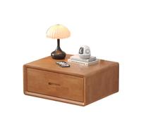 Comodini Sospesi con Cassetti Spedito Già Montato in Legno Massello | Bordi Arrotondati, Guide Dei Cassetti in Metallo, Moderno, Camera da Letto Soggiorno, Finitura Rovere / Noce(Oak finish)