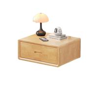 Comodini Sospesi con Cassetti Spedito Già Montato in Legno Massello | Bordi Arrotondati, Guide Dei Cassetti in Metallo, Moderno, Camera da Letto Soggiorno, Finitura Rovere / Noce(Walnut finish)